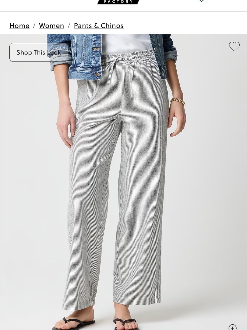 New - j crew Linen-blend slim wide-leg drawstring pant